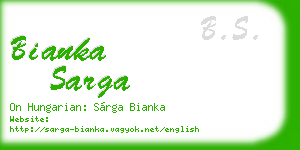 bianka sarga business card