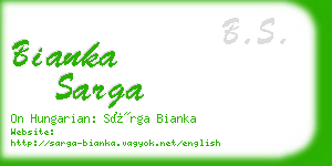 bianka sarga business card